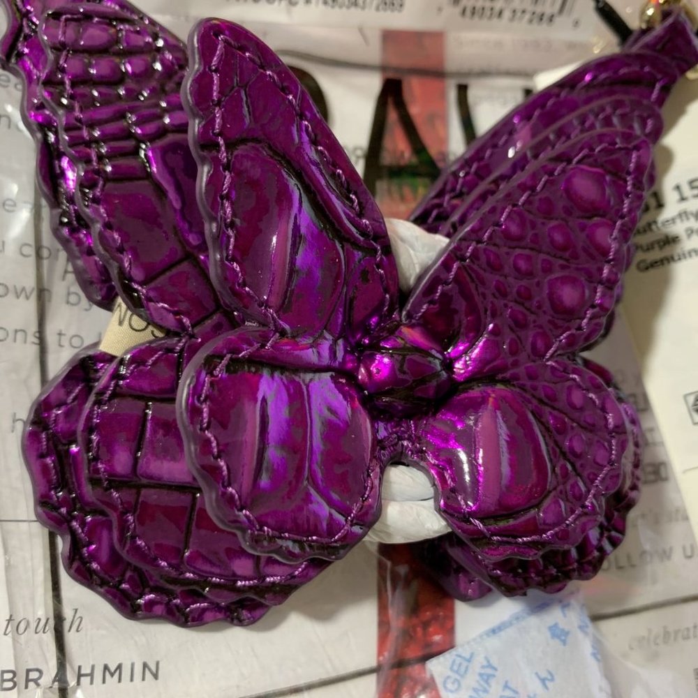 BRAHMIN BUTTERFLY TASSEL Purple Potion Bag Charm NWT STOCK PHOTOS only - Picture 3 of 4